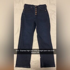 Express high rise ankle straight jean